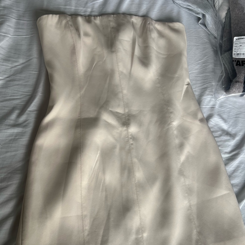 Meshki Cream Crepe Dress